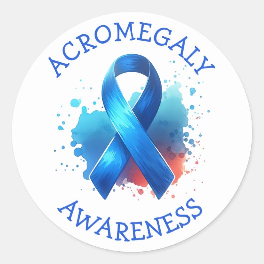 Acromegaly Awareness Ribbon ラウンドシール (正面)