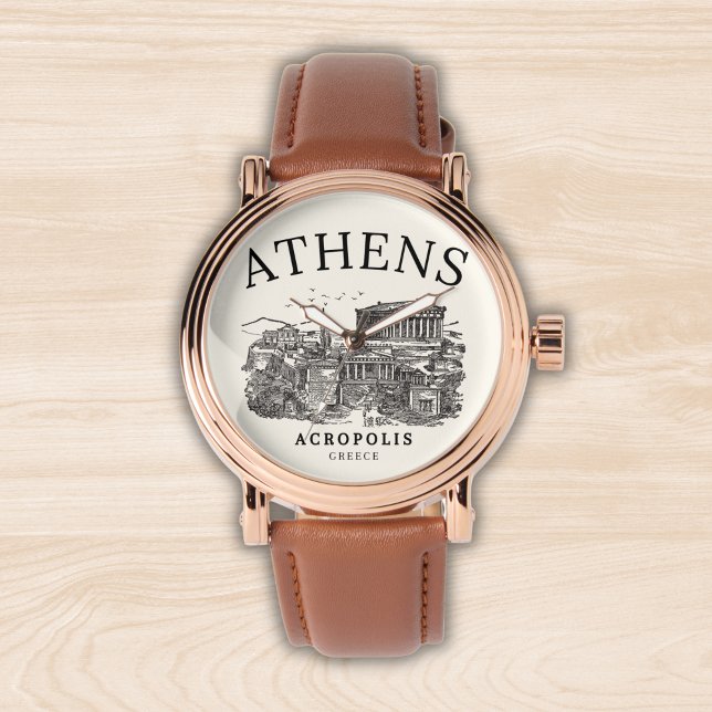 Acropolis Athens Grecce Vintage Land Scape 腕時計 (クリエイターアップロード済み)