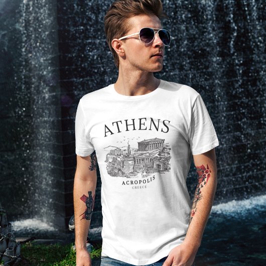 Acropolis Athens Grecce Vintage Land Scape Tシャツ