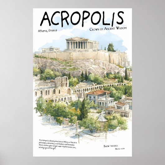 Acropolis Poster  Athens Greece Landmark  Ancient ポスター (正面)