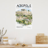 Acropolis Poster  Athens Greece Landmark  Ancient ポスター (キッチン)