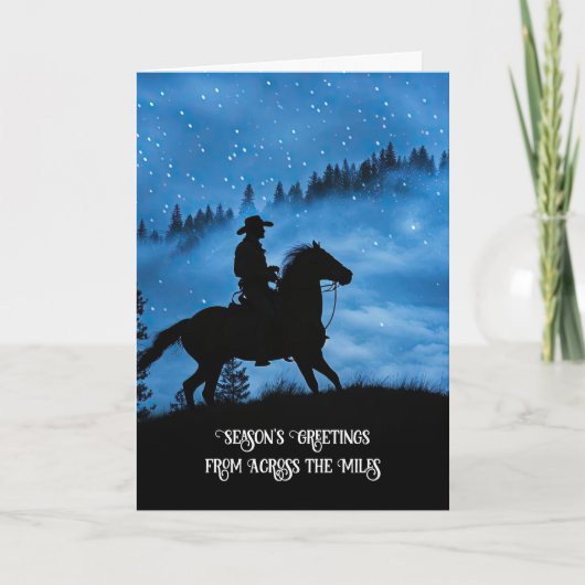 Across the Miles Country Western Cowboy and Horse  カード (正面)