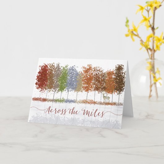 Across the Miles Give Thanks Thanksgiving Trees カード (黄色い花)