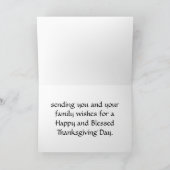 Across The Miles Thanksgiving Greeting Card カード (内部)