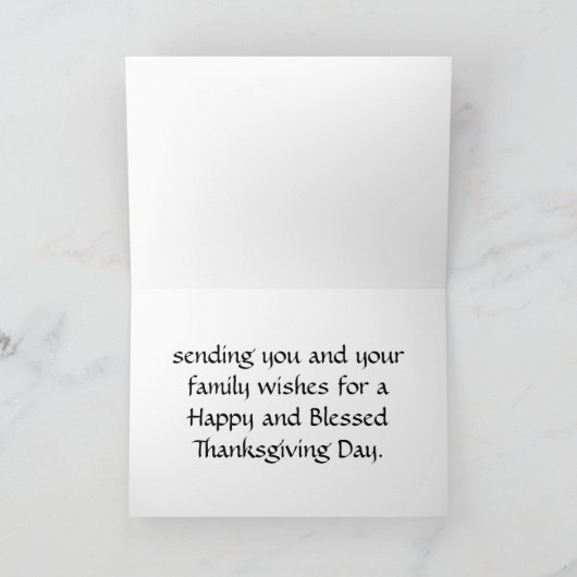 Across The Miles Thanksgiving Greeting Card カード (内部)