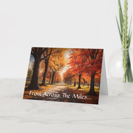 Across The Miles Thanksgiving Greeting Card カード (正面)