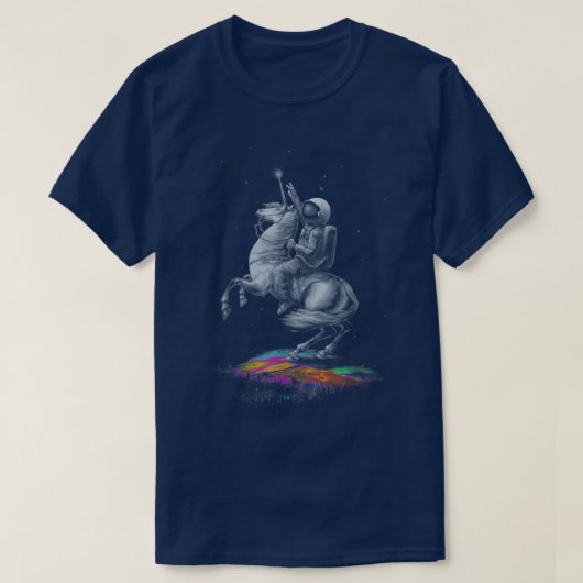 Across Universe宇宙飛行士Riding Unicorn宇宙Tra Tシャツ (デザイン正面)
