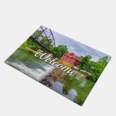 Across War Eagle Creek Waterfall Doormat ドアマット (アングル)