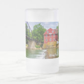 Across War Eagle Creek Waterfall Frosted Glass Bee フロストグラスビールジョッキ (中央)