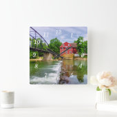 Across War Eagle Creek Waterfall Wall Clok スクエア壁時計 (ホーム)