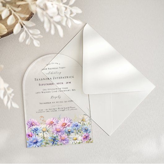 ACRYLIC ARCH 40 Birthday September Birth Flower  アクリル招待状