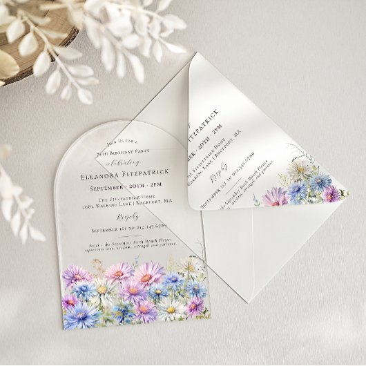 ACRYLIC ARCH 75 Birthday September Birth Flower  アクリル招待状