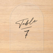 Acrylic Arch Simple Minimalist Table Number アクリル招待状 (正面)