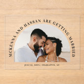 Acrylic Arch Top Save the Date Announcement Card アクリル招待状 (正面)