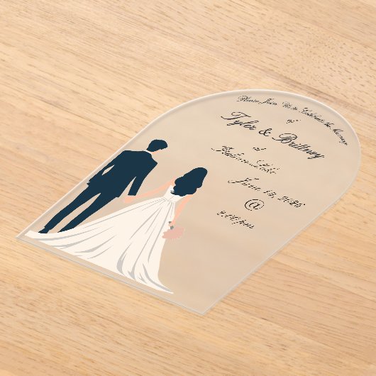 Acrylic Arch Wedding Invitation-"Looking Forward" アクリル招待状 (レイダウン)