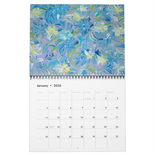 Acrylic Artwork Wall Calendar カレンダー (1月 2026)
