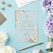Acrylic Beige Boho floral Spanish Wedding アクリル招待状 (インサイチュ (ウェディング))