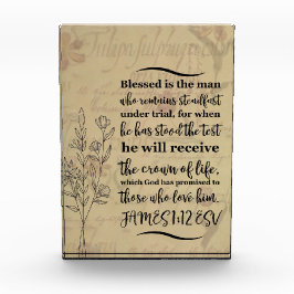 Acrylic Bible Verse Block - James 1:12 ESV フォトブロック