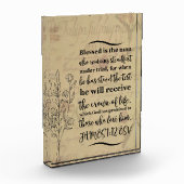 Acrylic Bible Verse Block - James 1:12 ESV フォトブロック (左)