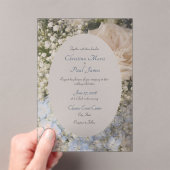 Acrylic Blue and white Floral Wedding Invitation  アクリル招待状 (インサイチュ (ポータブル))