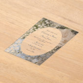 Acrylic Blue and white Floral Wedding Invitation  アクリル招待状 (レイダウン)