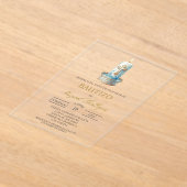 Acrylic Christian Candle Spanish baptism アクリル招待状 (レイダウン)