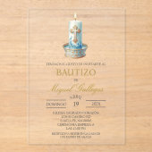 Acrylic Christian Candle Spanish baptism アクリル招待状 (正面)