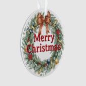 Acrylic Christmas Tree Ornament with family photo オーナメント (正面)