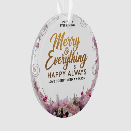 Acrylic Circle Ornament – Blush & Gold Luxury Edit オーナメント (正面)