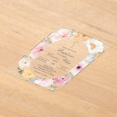 Acrylic Crucifix  baptism アクリル招待状 (レイダウン)