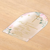 Acrylic Crucifix  first communion Invitation アクリル招待状 (レイダウン)