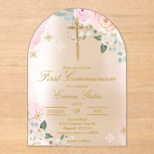 Acrylic Crucifix  first communion Invitation アクリル招待状 (正面)