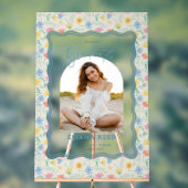 Acrylic Floral Graduation Party Sign With Photo アクリルサイン (ニュートラル)