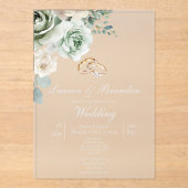 Acrylic Greenery floral Wedding invitation アクリル招待状 (正面)