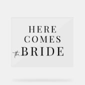 Acrylic Here Comes The Bride Wedding Sign アクリルサイン (正面)