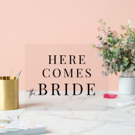 Acrylic Here Comes The Bride Wedding Sign アクリルサイン