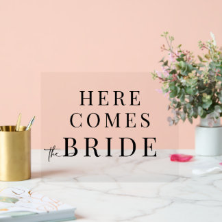 Acrylic Here Comes The Bride Wedding Sign アクリルサイン