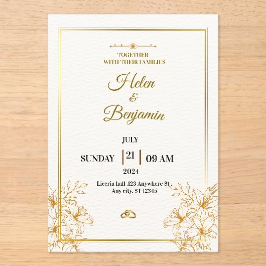 Acrylic Invitation アクリル招待状 (正面)