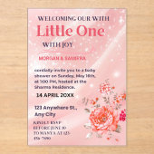 Acrylic Invitation Pink Floral Baby Shower アクリル招待状 (正面)
