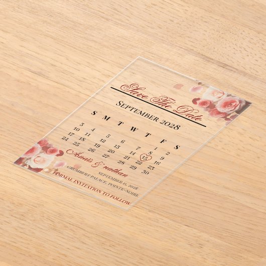 Acrylic Invitation save the date  アクリル招待状 (レイダウン)