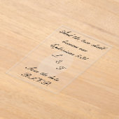 Acrylic invites アクリル招待状 (レイダウン)