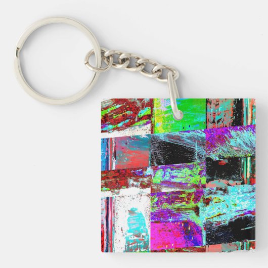 Acrylic Keychain – Abstract Grid キーホルダー (正面)