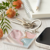 Acrylic keychain in stylish abstract graphic キーホルダー (正面右)
