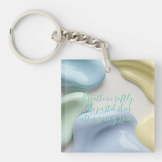 Acrylic keychain in stylish abstract graphic キーホルダー (正面)