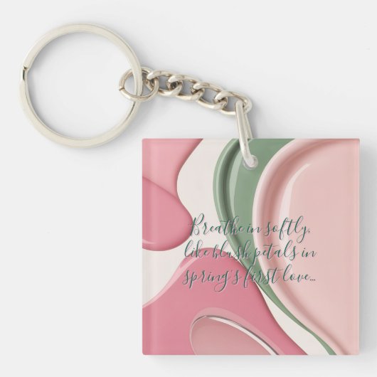 Acrylic keychain in stylish abstract graphic キーホルダー (正面)