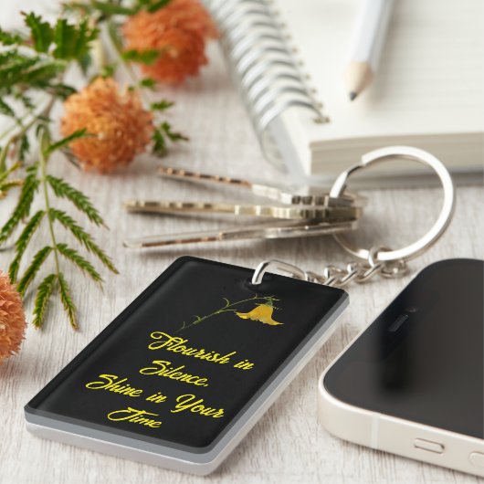 Acrylic Keychain Rectangle (One Side) – Flowers キーホルダー (正面右)