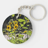 acrylic keychain with sunflower photo キーホルダー (裏面)