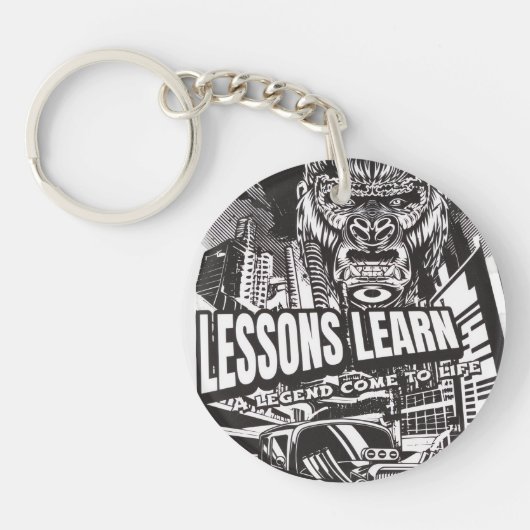 ACRYLIC LEGENDARY GORILLA LESSONS LEARN KEYCHAIN  キーホルダー (正面)
