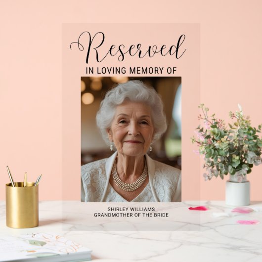 Acrylic Memorial Sign for Wedding Reserved Chair  アクリルサイン (ウェディング)