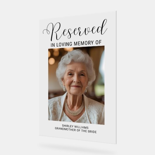 Acrylic Memorial Sign for Wedding Reserved Chair  アクリルサイン (傾斜)